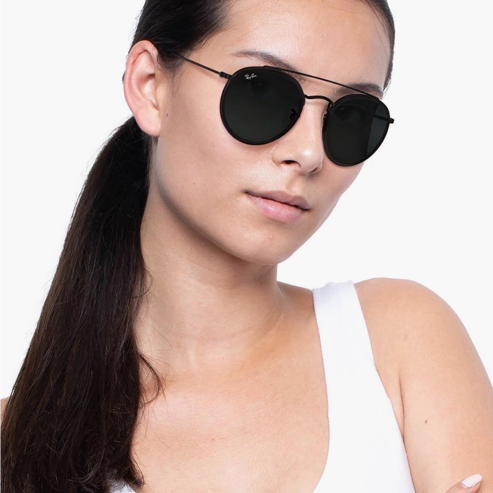 NWT Ray-Ban Round Double Bridge Sunglasses 🕶️ - Picture 1 of 8